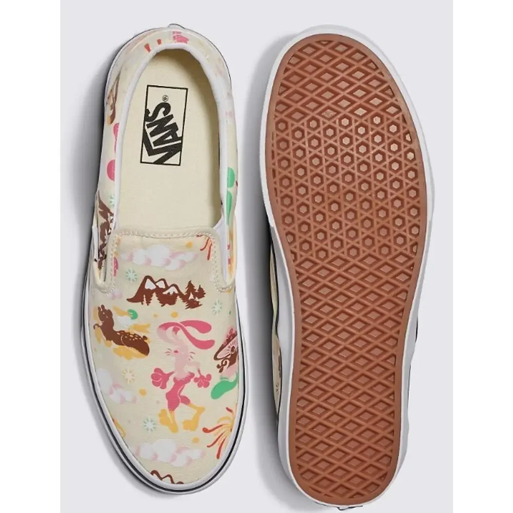 VANS Classic Slip On 'Get Outdoors' White/Multi Canvas Men's Sneakers Shoes 11